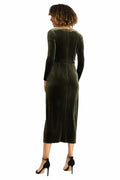 Maggy London Women's V Neck MIDI Dress Draped Knot Waist Slit Rosin Size M by Deal US