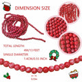 13ft Christmas Wood Bead Garland Red White Wooden Beads Xmas Tree Decor by Deal US
