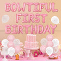Pink Bow 1st Birthday Balloons Kit Girls Party Supplies Foil Latex Decor by Deal US