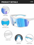 BIRCEN Baseball Cycling Sunglasses Men Women MTB Sports Blue Lens White Frame by Deal US