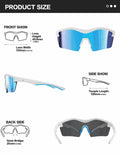 BIRCEN Baseball Cycling Sunglasses Men Women MTB Sports Blue Lens White Frame by Deal US