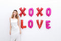 Giga Gud XOXO LOVE Letters Foil Balloon 16 Inch Pink Red 1 Pc by Deal US
