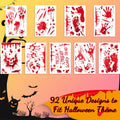 Oeyliz Halloween Window Stickers Bloody Hand & Footprint 9 Sheets Decor by Deal US