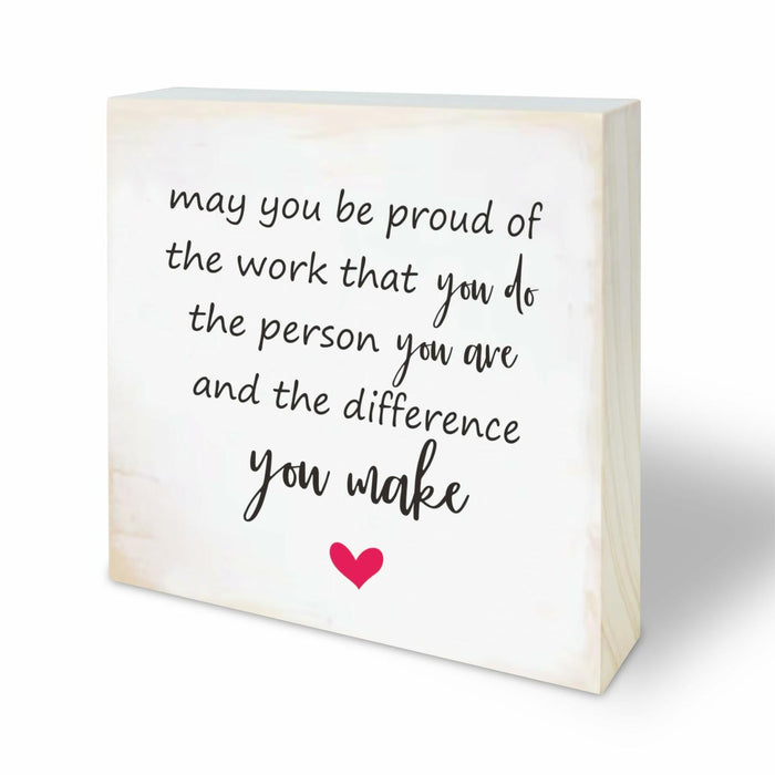 4"x4" Natural Pine Wood Plaque - Inspirational Rustic Home & Office Decor by Deal US