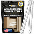 Vellax Clear Silicone Wall Protector Strips 3.5x0.7x0.2in 8 Count by Deal US