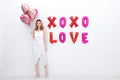 Giga Gud XOXO LOVE Letters Foil Balloon 16 Inch Pink Red 1 Pc by Deal US