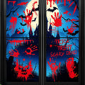 Oeyliz Halloween Window Stickers Bloody Hand & Footprint 9 Sheets Decor by Deal US