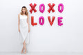 Giga Gud XOXO LOVE Letters Foil Balloon 16 Inch Pink Red 1 Pc by Deal US