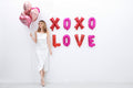 Giga Gud XOXO LOVE Letters Foil Balloon 16 Inch Pink Red 1 Pc by Deal US