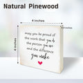 4"x4" Natural Pine Wood Plaque - Inspirational Rustic Home & Office Decor by Deal US