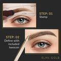 EGLD GOODLY Eyebrow Stamp Kit w/ Tweezer Waterproof Long-Lasting Nearly Black by Deal US