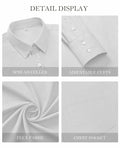 Gleeivy Women's Wrinkle Free Oxford Button Down Shirt Light Gray Size L by Deal US