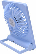 Homeritz Rechargeable Desk Fan 2000mAh Battery 180° Tilt Blue Compact by Deal US