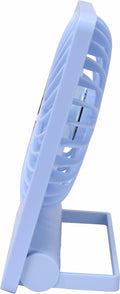 Homeritz Rechargeable Desk Fan 2000mAh Battery 180° Tilt Blue Compact by Deal US