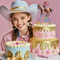 Palegg Cowgirl Cake Topper Western Party Supplies Brown Orange Red Acrylic by Deal US