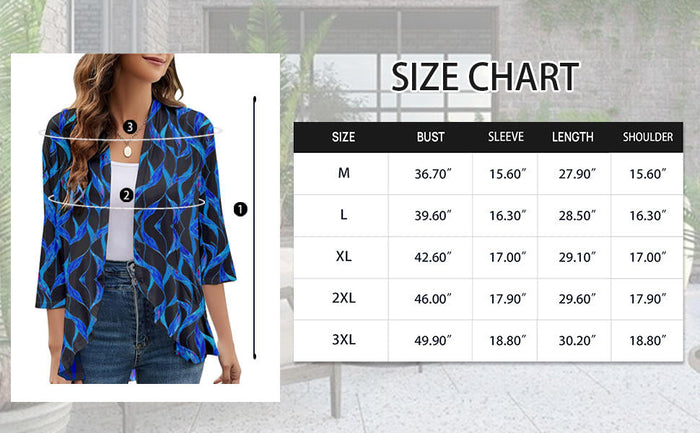 IsPICK Women’s Cardigan Lightweight Summer Flower Ruffles Striped Blue Black L by Deal US