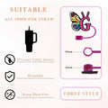 Stanley Cup Straw Covers 3-Pack with Personalized Initial Charms 30&40oz by Deal US