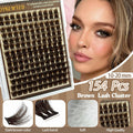 FOINEMYED Brown Lash Clusters 10-20mm 154PCS Fluffy Individual False Lashes by Deal US