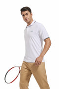 Derifelt Mens Moisture Wicking Polo Shirt White Striped Size XX-Large by Deal US