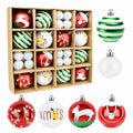 yintok Christmas Ornaments Balls 37ct 2.36" & 1.18" Red Green White Xmas by Deal US