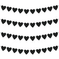 Guzon 4 Sets Black Heart Felt Banners Gothic Wedding Valentine Party Decor by Deal US