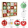 yintok Christmas Ornaments Balls 37ct 2.36" & 1.18" Red Green White Xmas by Deal US