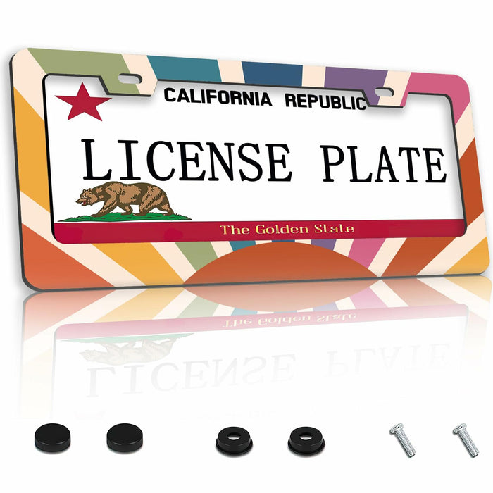 TUBAMQ Groovy Sun Aluminum License Plate Frame Rustproof US Canada Std by Deal US