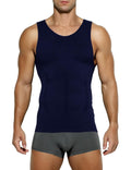 Casey Kevin Sleeveless Gynecomastia Compression Shirt Body Shaper Navy Blue XL by Deal US