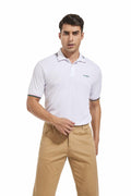 Derifelt Mens Moisture Wicking Polo Shirt White Striped Size XX-Large by Deal US