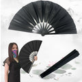 Clussbin Boots on The Ground Hand Fan Large Folding Black Wood by Deal US