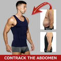 Casey Kevin Sleeveless Gynecomastia Compression Shirt Body Shaper Navy Blue XL by Deal US