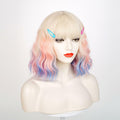 Wiggy Mermaid Black Bride Wig 17.7" Medium Long Straight Black with Bun by Deal US