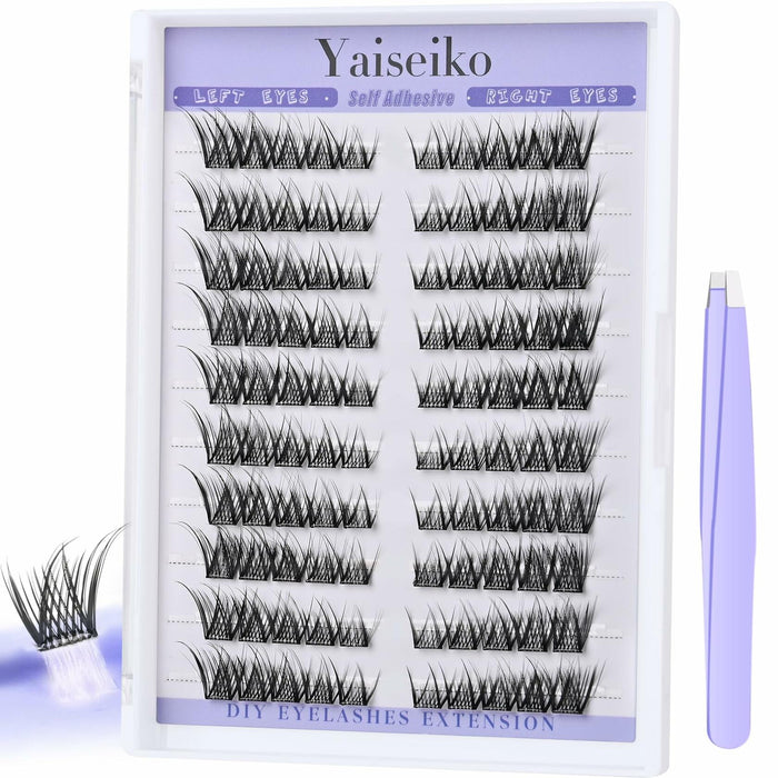 Yaiseiko Self Adhesive Lash Clusters Natural Look 100Pcs 8-16MM by Deal US