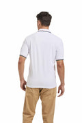 Derifelt Mens Moisture Wicking Polo Shirt White Striped Size XX-Large by Deal US