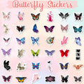 Sunvalley Butterfly Stickers 100 PCS Assorted Vinyl Waterproof Cute Aesthetic by Deal US