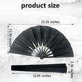 Clussbin Boots on The Ground Hand Fan Large Folding Black Wood by Deal US