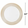 Elegant White Plastic Charger Plates 13" Pack of 4 Durable Dining Decor by Deal US