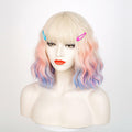 Wiggy Mermaid Black Bride Wig 17.7" Medium Long Straight Black with Bun by Deal US