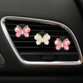 Cute Butterfly Air Vent Clips 3 Pcs Pink White Car Fresheners Diffuser by Deal US
