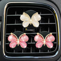 Cute Butterfly Air Vent Clips 3 Pcs Pink White Car Fresheners Diffuser by Deal US