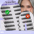 Yaiseiko Self Adhesive Lash Clusters Wispy C Curl 8-17MM 180Pcs by Deal US