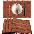 Nuanchu 4 PCS Rust Pumpkin Fall Placemats 13x19 Inch Soft Plush Table Mats by Deal US