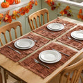 Nuanchu 4 PCS Rust Pumpkin Fall Placemats 13x19 Inch Soft Plush Table Mats by Deal US