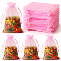 WenTao Organza Gift Bags 4x6in Pink 100pcs Drawstring Jewelry Pouches by Deal US