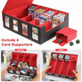 KEGGTUN Card Deck Storage Box for 3000+ MTG Cards with Dividers Dice Red&Black by Deal US
