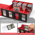 KEGGTUN Card Deck Storage Box for 3000+ MTG Cards with Dividers Dice Red&Black by Deal US