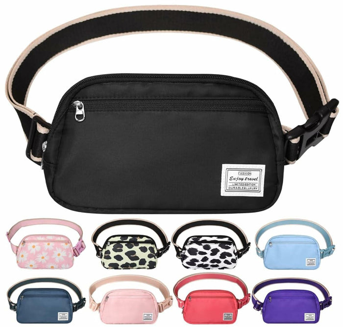 DMLuna Small Crossbody Bag Mini Waist Adjustable Strap Black Size 8.7in by Deal US