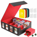 KEGGTUN Card Deck Storage Box for 3000+ MTG Cards with Dividers Dice Red&Black by Deal US