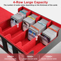 KEGGTUN Card Deck Storage Box for 3000+ MTG Cards with Dividers Dice Red&Black by Deal US