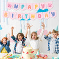 Marspark Blue Dog Birthday Banner with Daisy Flowers Pastel Colorful by Deal US